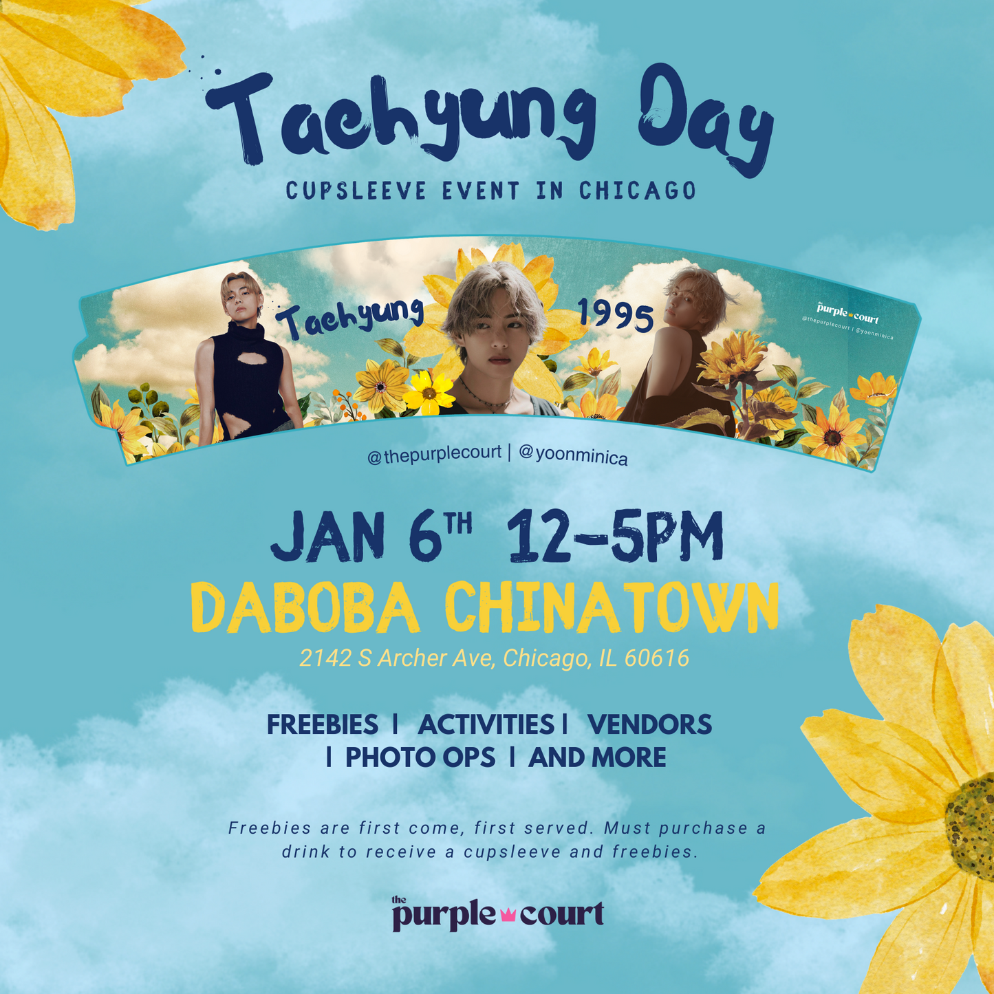 Taehyung Birthday Cupsleeve + One Page Calendar Set