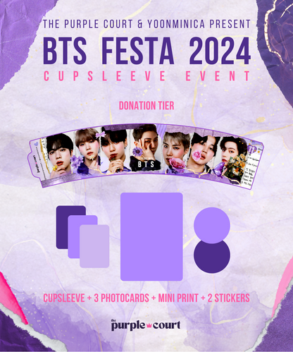 BTS FESTA 2024 - Donation Tier - Cupsleeve, Mini Print, Photocards & Stickers