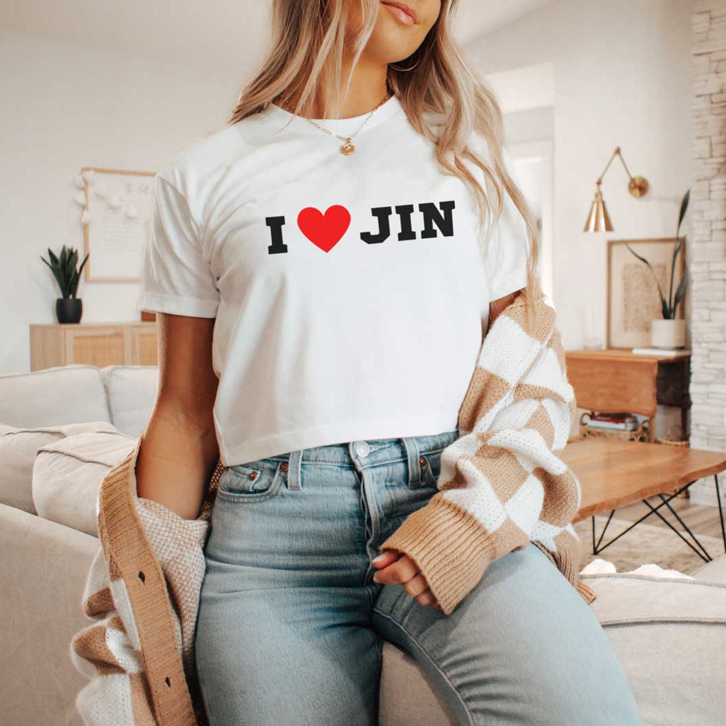 I Love Jin Crop Tee