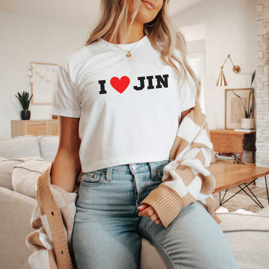 I Love Jin Crop Tee